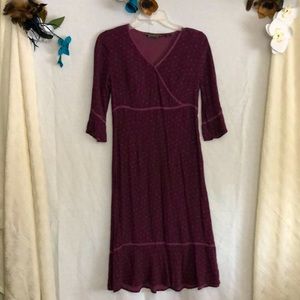 Casual Purple Long Sleeve Midi Prairie Dress Sz. 6